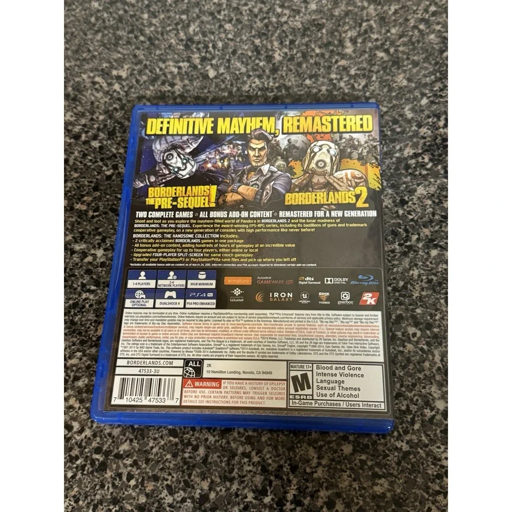 Borderlands The Handsome Collection Borderlands 2 + Pre-Sequel PS4 Rated‎ Mature